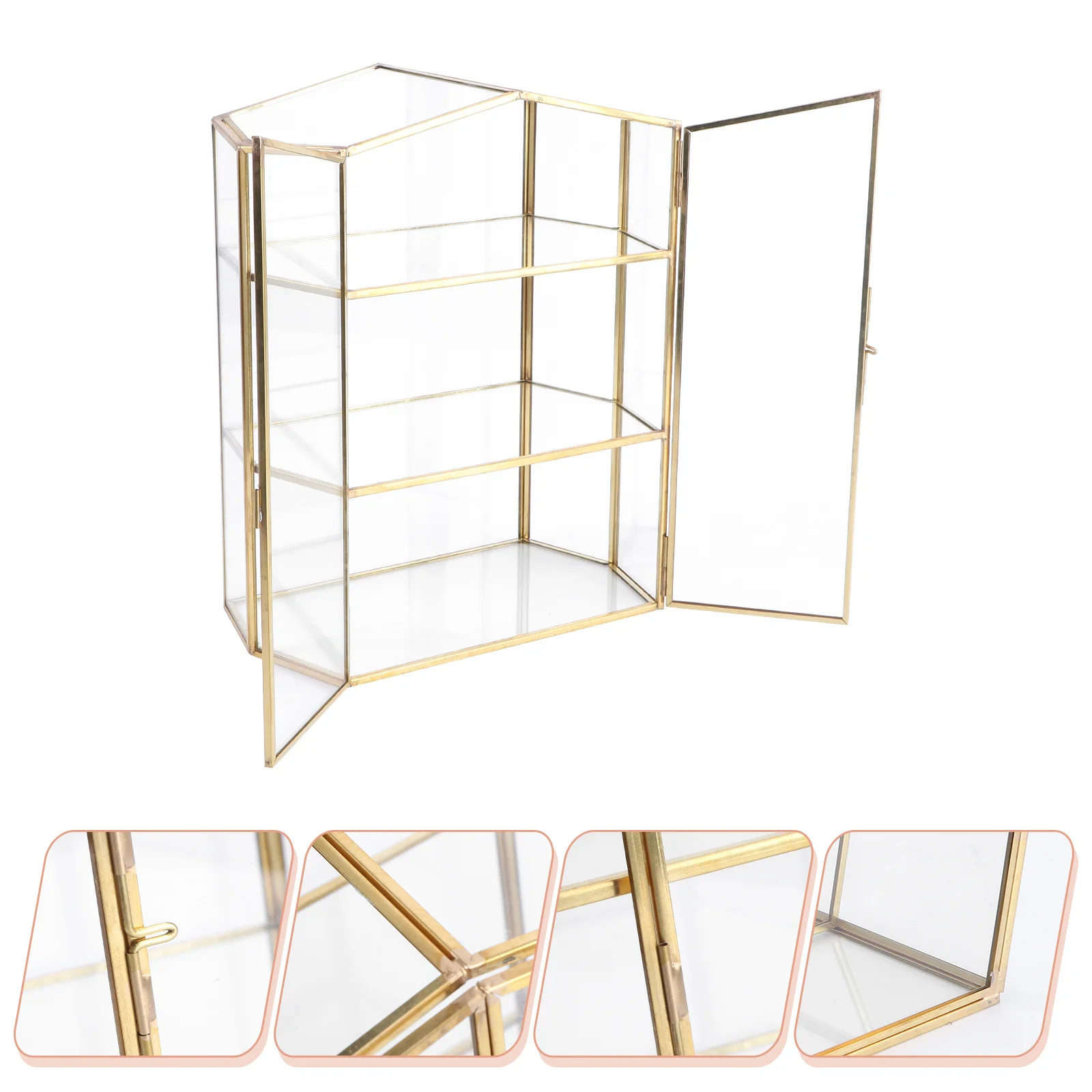

1Pcs Multi-Layer Jewelry Storage Box Glass Organizer Container for Cosmetics Desktop Home Use Strong Material Not Easy to Break