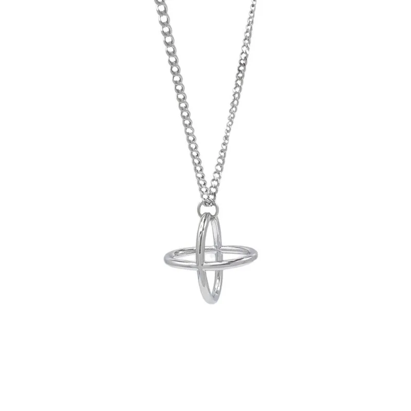 ربط انقر فوق قلادة للنساء تأثيري ليو شياو القلائد الإناث الاتجاه الرقبة فضي اللون موضة الأزواج اكسسوارات هدايا الحفلات