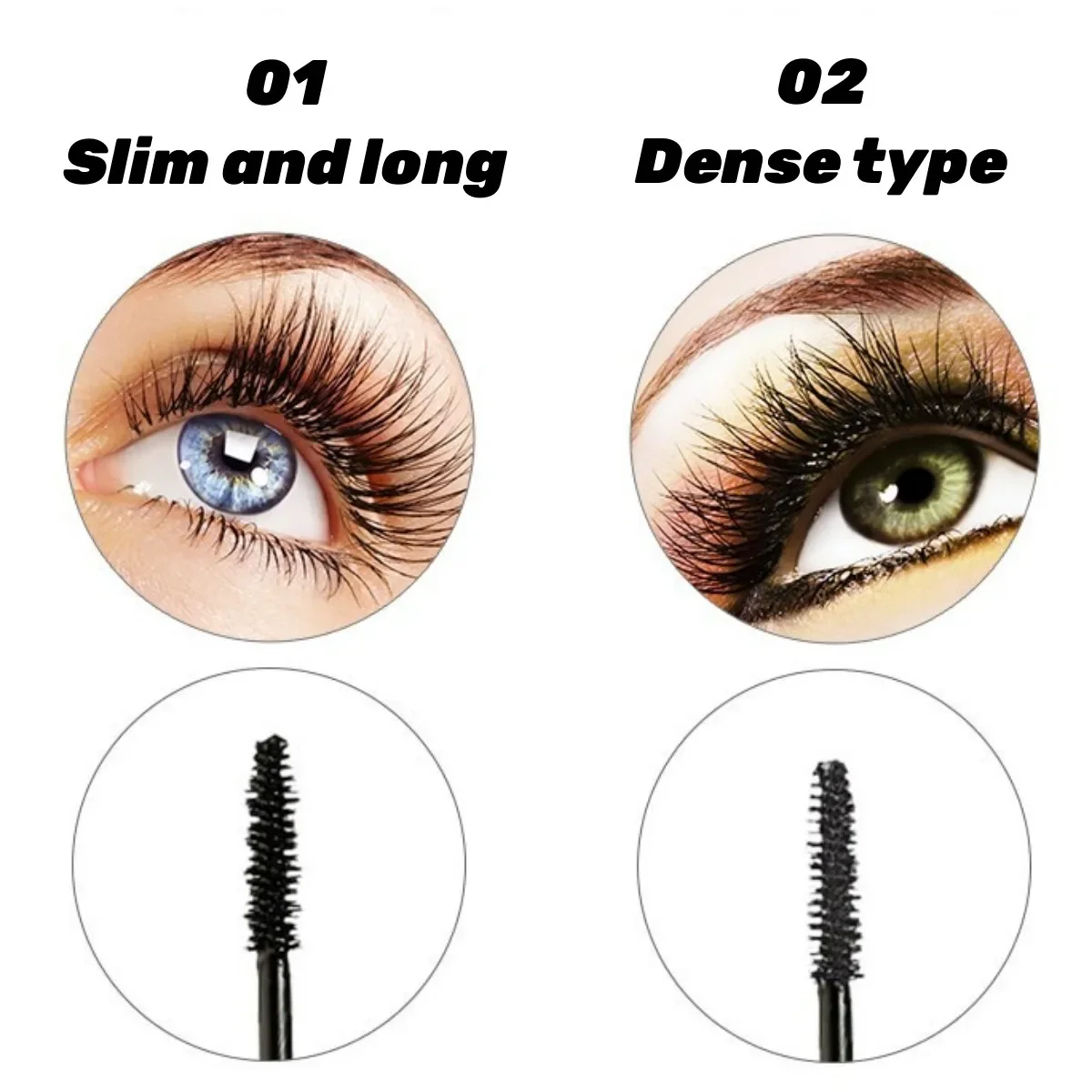 Ciglia arricciate Mascara allungante Waterproof Lasting Black Thick Lashes allungamento naturale Eye Lash Brush Makeups Cosmetics