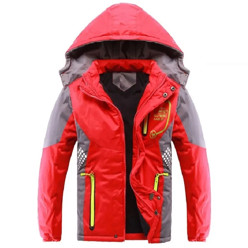 4 5 6 8 10 12 سنة الأولاد معطف الشتاء رشاقته الدفء مقاوم للماء الاطفال المطر سترة موضة الصوف الأطفال ملابس خارجية #5