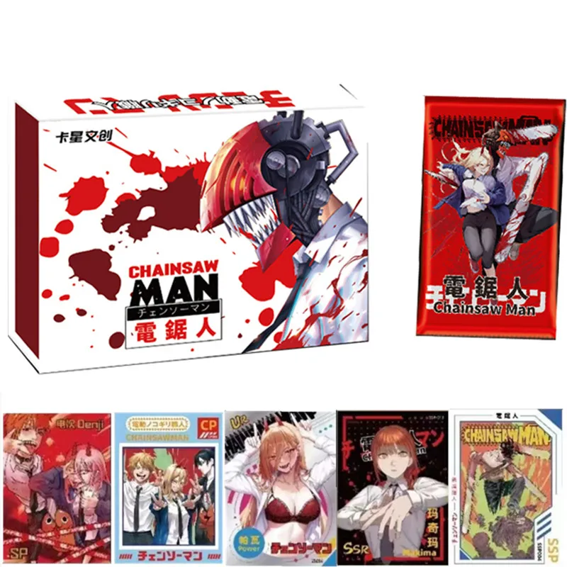 Nieuwe Janpanese Anime Kettingzaag Man Godin Verhaal Spel Collectie Kaarten Kind Verjaardag Tafel Speelgoed Voor Familie Kerst