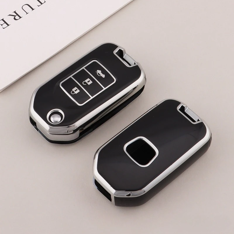 Flip Folding Key 3 Button Tpu Car Key Case Cover Fob Shell for Honda Accord Civic 2015 Fit XRV City Greiz Marina Wisdom Jazz