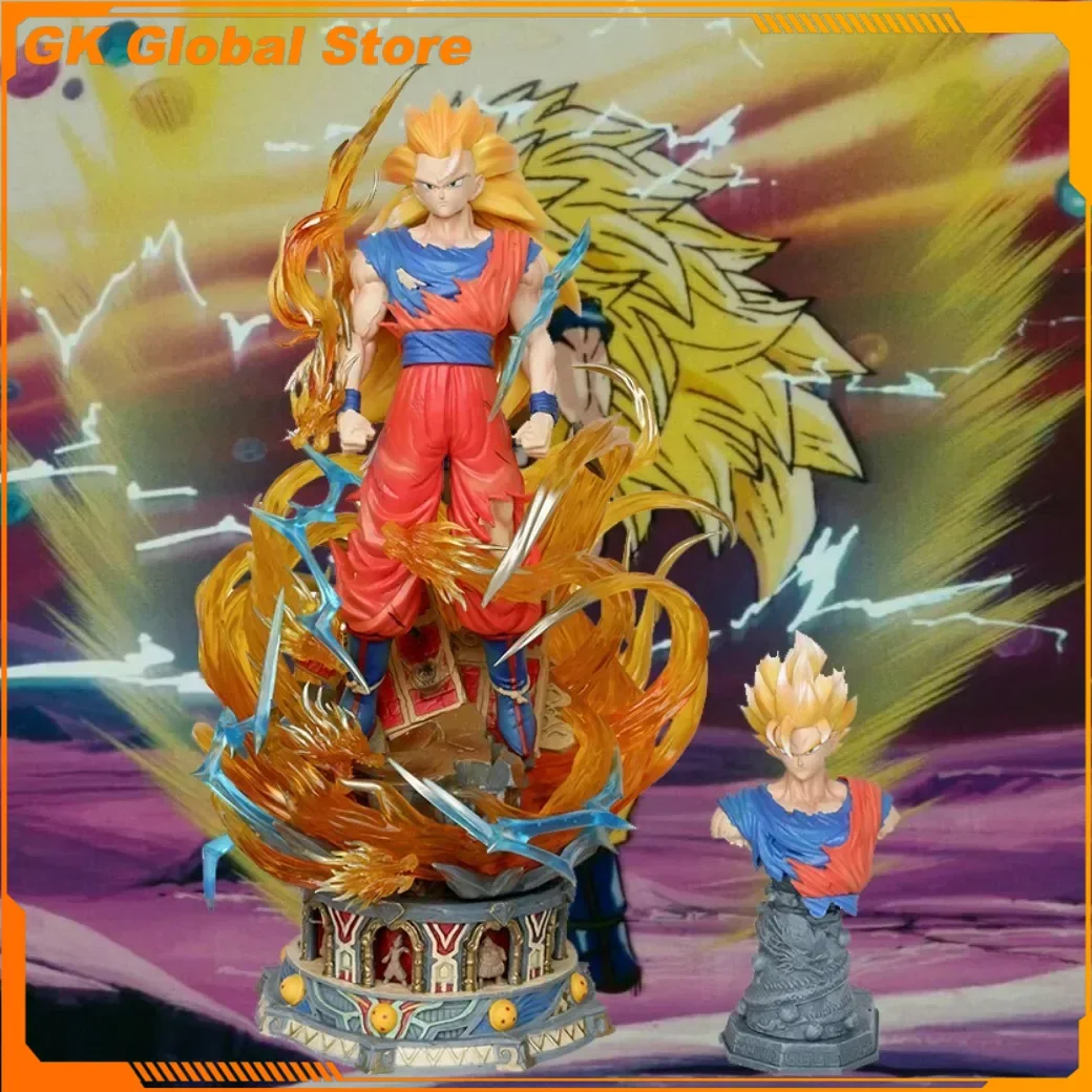 

40cm Dragon Ball Anime Figure Standing Position Son Goku Statue Manga Super Saiyan 3 Super Kakarotto PVC Model Doll Gift Toys