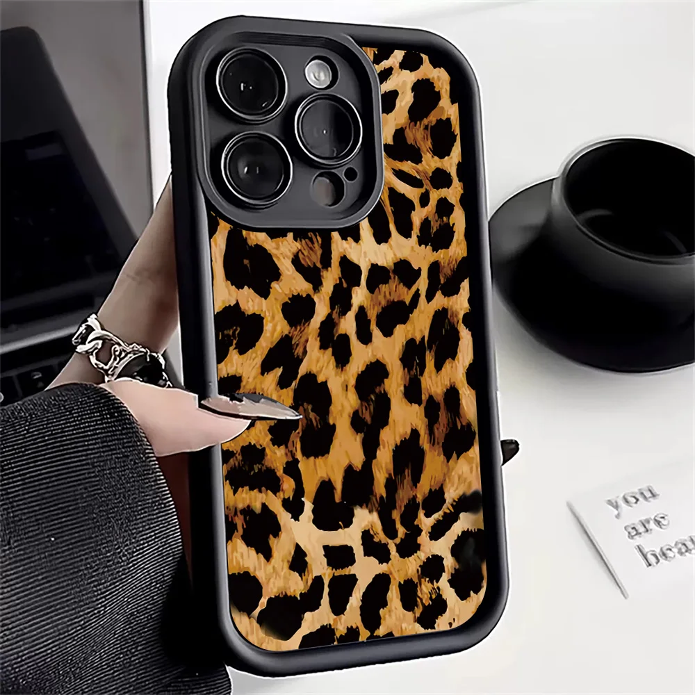 Phone Case For Xiaomi Poco F6 F5 X6 X5 X3 M6 Pro Mi 11 Lite 5G 14 13T 13 12T 12 12X Leopard Print Shockproof Soft Silicone Cover