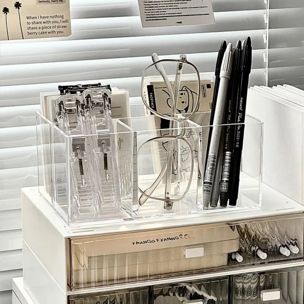 Transparent Eyebrow Pencil Brush Holder Desk Acrylic Organizer For Cosmetics Makeup Organizer Boxes Brush Containers Storage Box