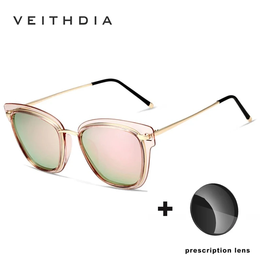 

VEITHDIA брендовые женские солнцезащитные очки по рецепту, поляризационные линзы UV400, модные очки «кошачий глаз» для женщин P30380
