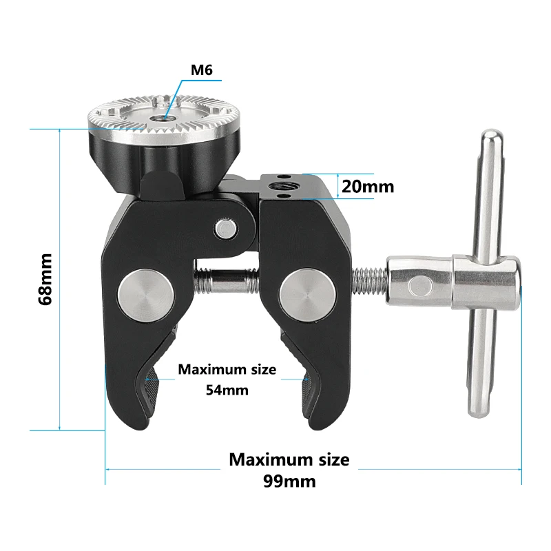 HDRIG Multi-purpose Super Crab Clamp With ARRI Rosette Mount M6 Female Thread
