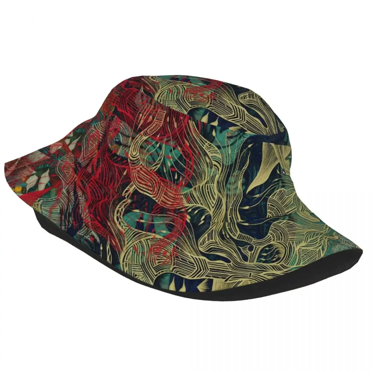 Fashion Abstract Psychedelic Pattern Bucket Hat Women Men Beach Sun Summer Fisherman Cap