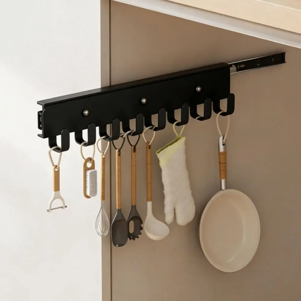 

Pull-out Retractable Hanger Wall-mounted with Clips Sling Vest Storage Rack Space Saving Wardrobe Organizer Ties