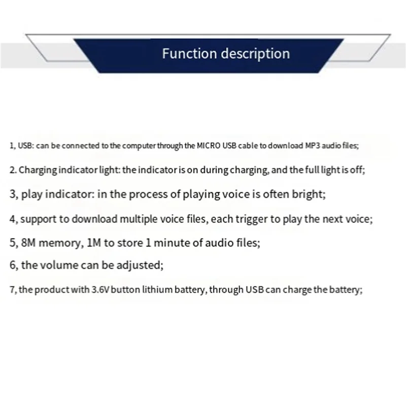 GROCE-2X وحدة صوت قابلة للتسجيل زر التحكم في الصوت رقاقة 8 متر MP3 WAV مشغل صوت الموسيقى لوحة قابلة للبرمجة مع مكبر الصوت