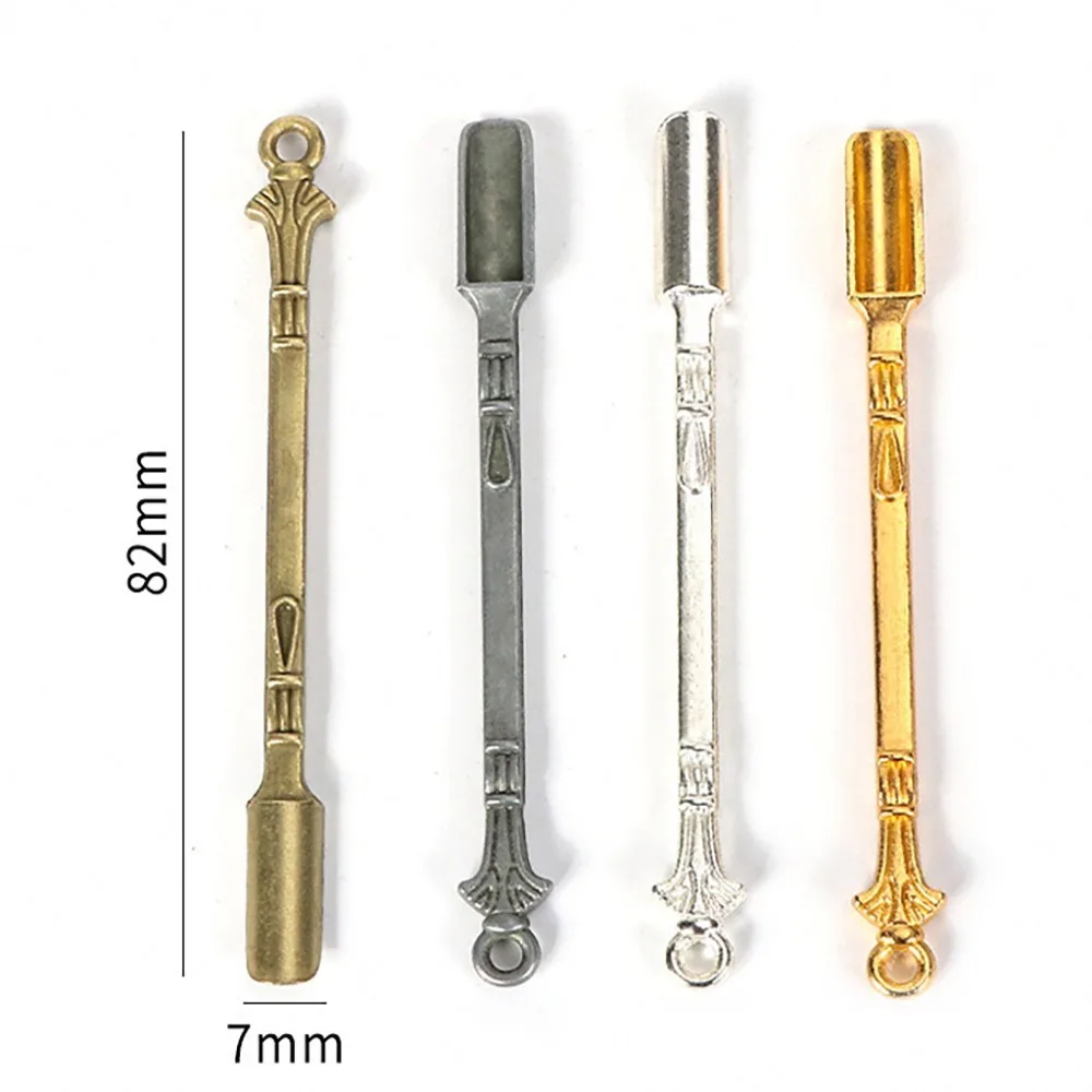 85mm Metal Mini Shovel Spoon Set 4Pcs with Keychain Portable Powder Scoop Medicine Spoon Smoking & Kitchen Accessory Tool