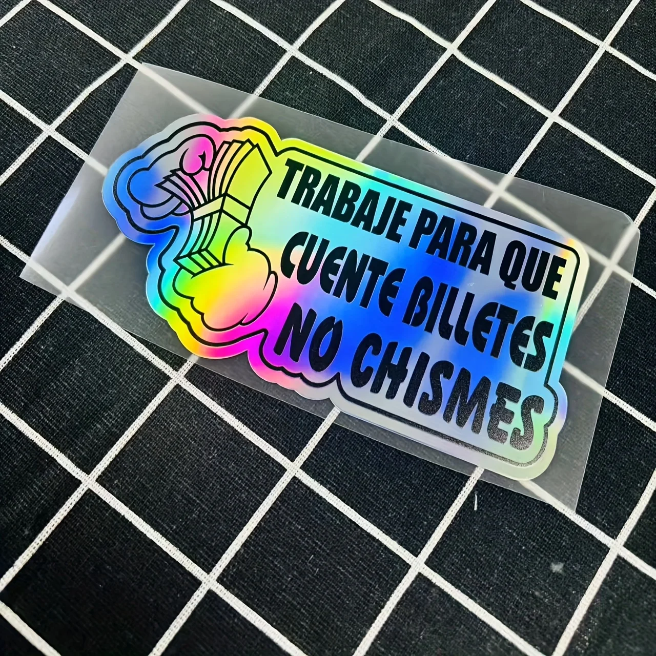 1 шт., автомобильная наклейка «Trabaje Para Que Cuente Billetes No Ch Panger», юмористическая испанская автонаклейка