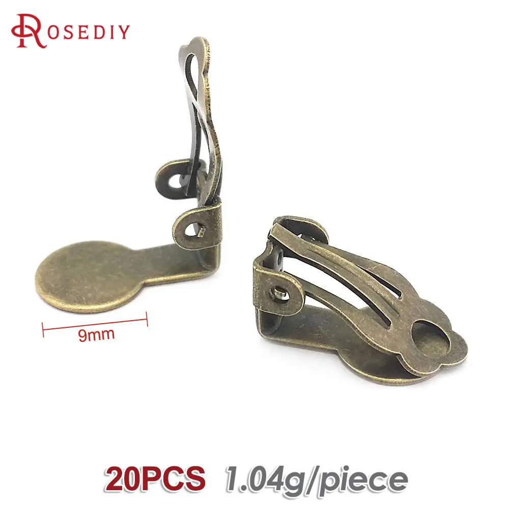 18K Goud Kleur Platte Maat 9MM 10MM 12MM 15MM 16MM 18MM Messing Platte Stok oorbellen Clip Diy Sieraden Maken Oorbellen Accessoires