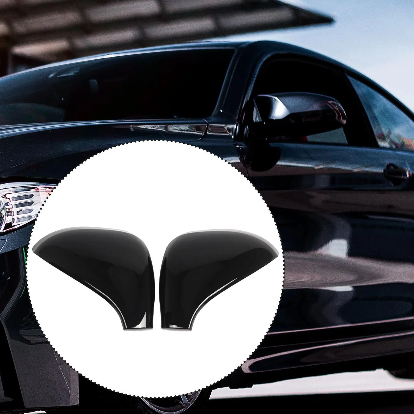 

Wing Mirror Cover Caps Left Right, 9680194877 9680194977 Exterior Decoration, Replace Parts Easy Installation for 207