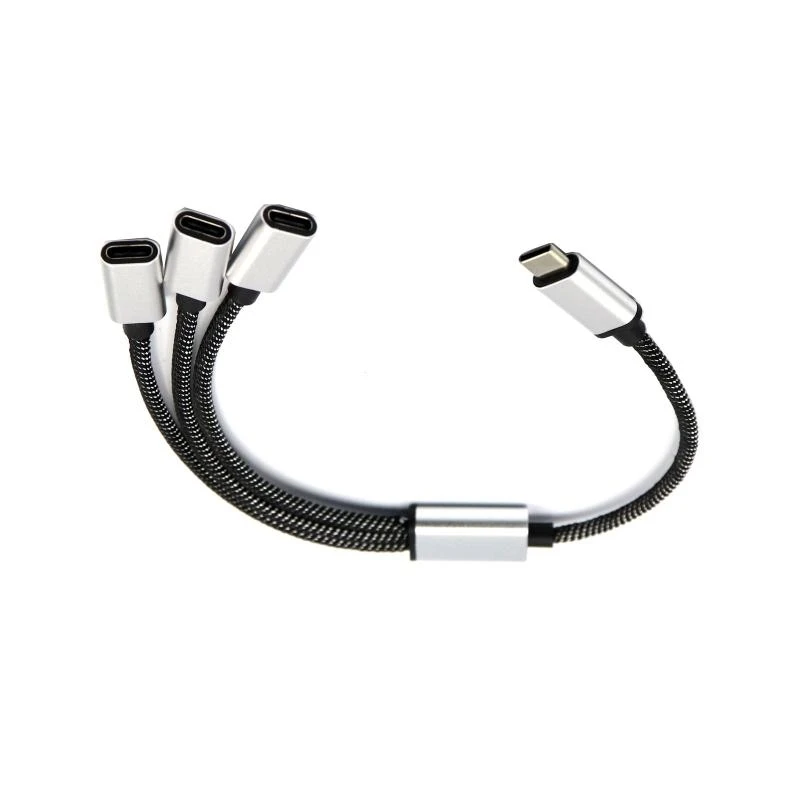 090f compact compact c mâle à 3 USB C Câble Splitter Y féminin 480 Mbps Vitesse données