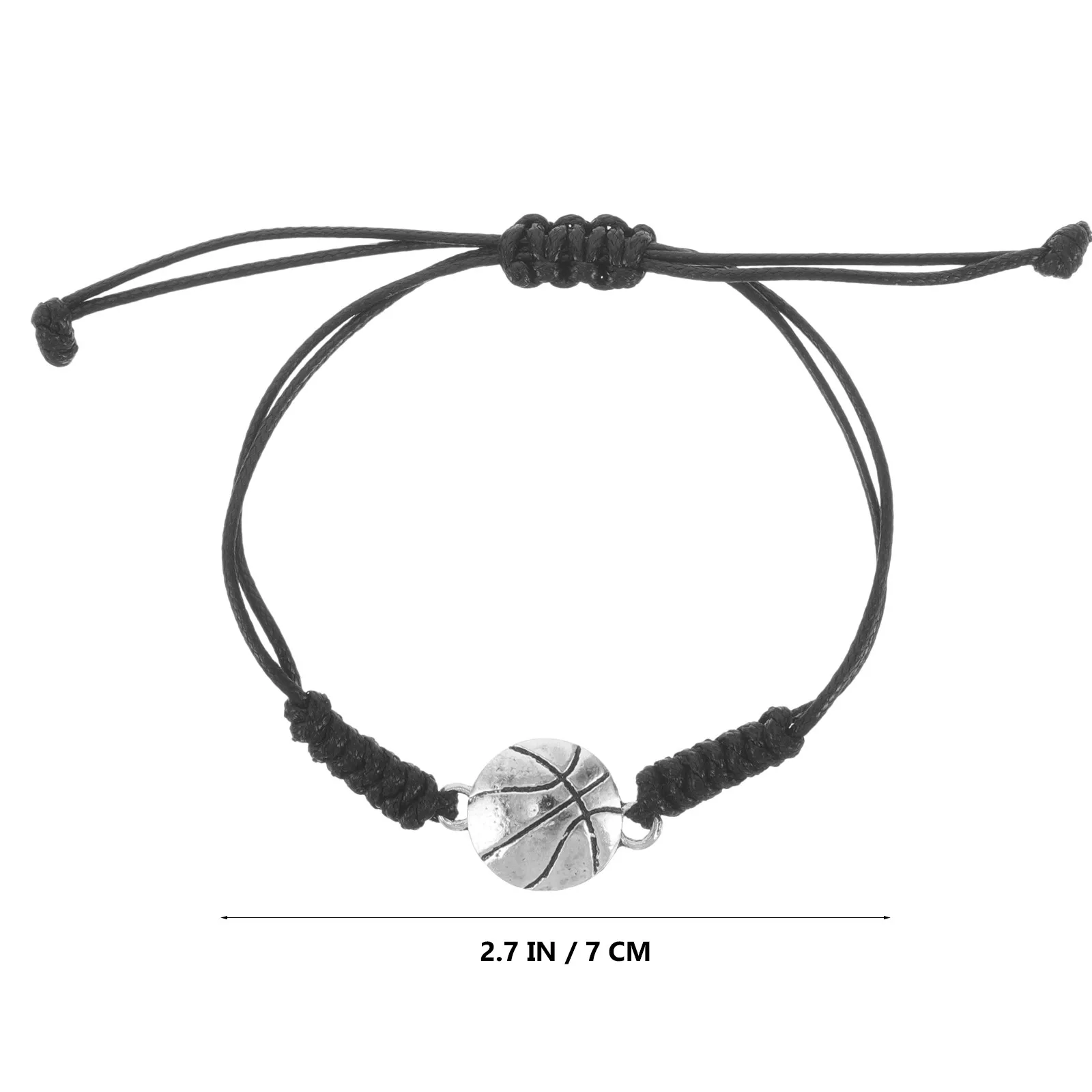 20Pcs Braided Rope Sports Charm Bracelets Adjustable Alloy Wristband for Team Events Basketball Match Volleyball Game Fan