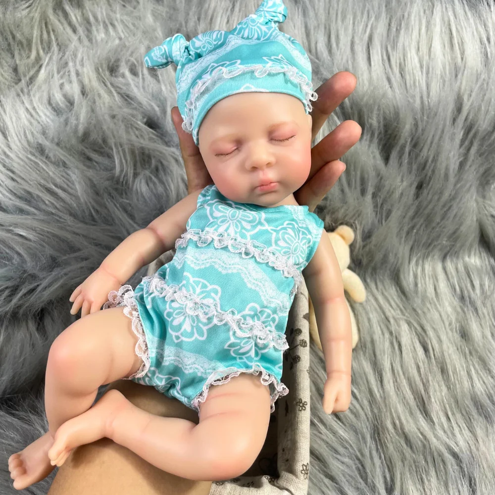 De nombreuses Options Mini 13 pouces plein Silicone Reborn bébé Luna réaliste solide Silicone corps souple lavable fille anniversaire cadeau de noël