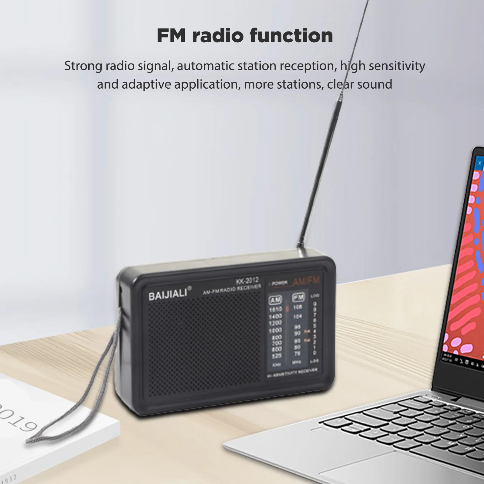 KK-218 AM FM Radio Telescopic Antenna Radio Receiver AA Battery Operated Portable Radio Best Reception For Elder Home Outdoor