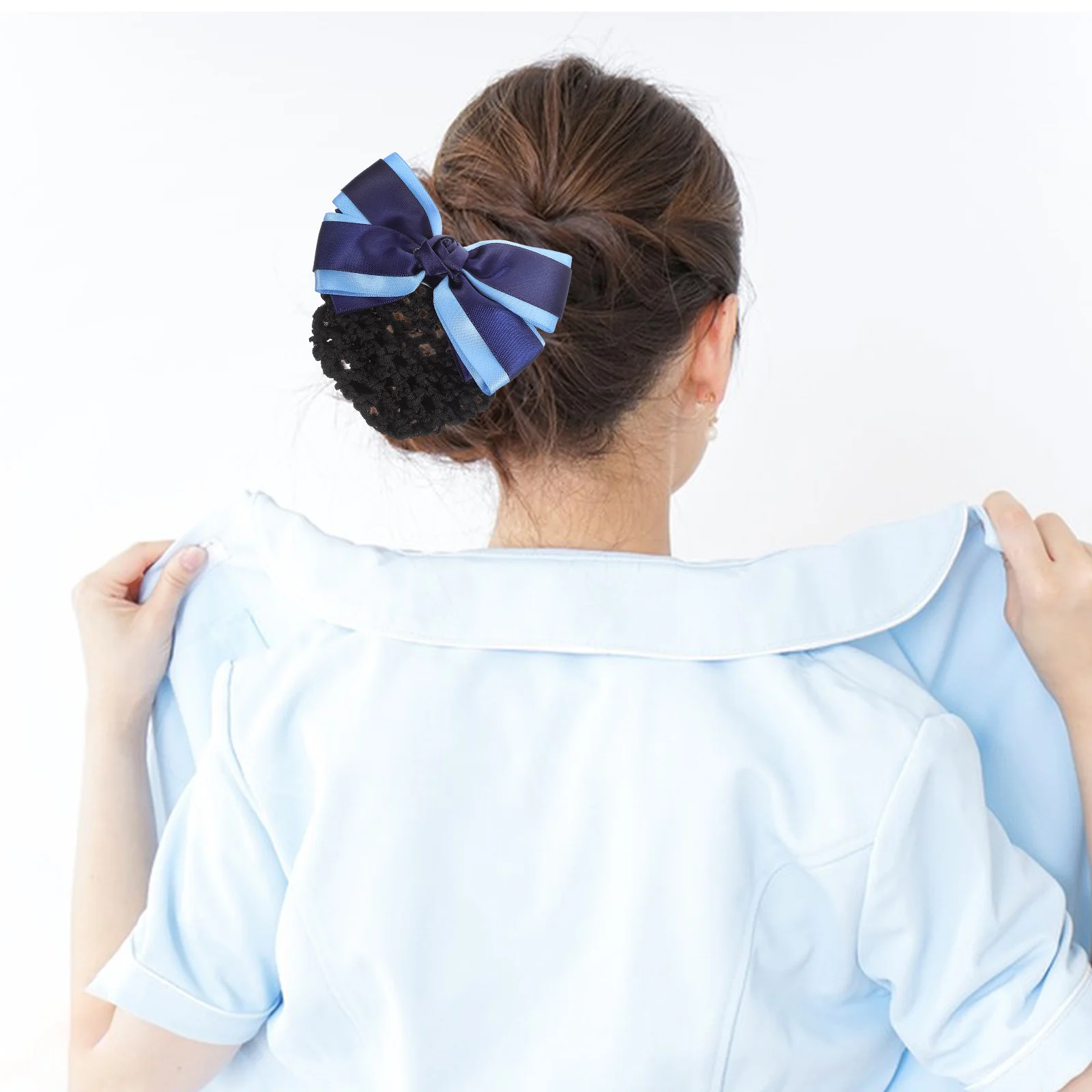 

1pcs Bow Hair Net Women Ballet Buns Curls Bun Cover Nurse Hairnets Gift Versatile Professional Use Easy Styling Practical Design