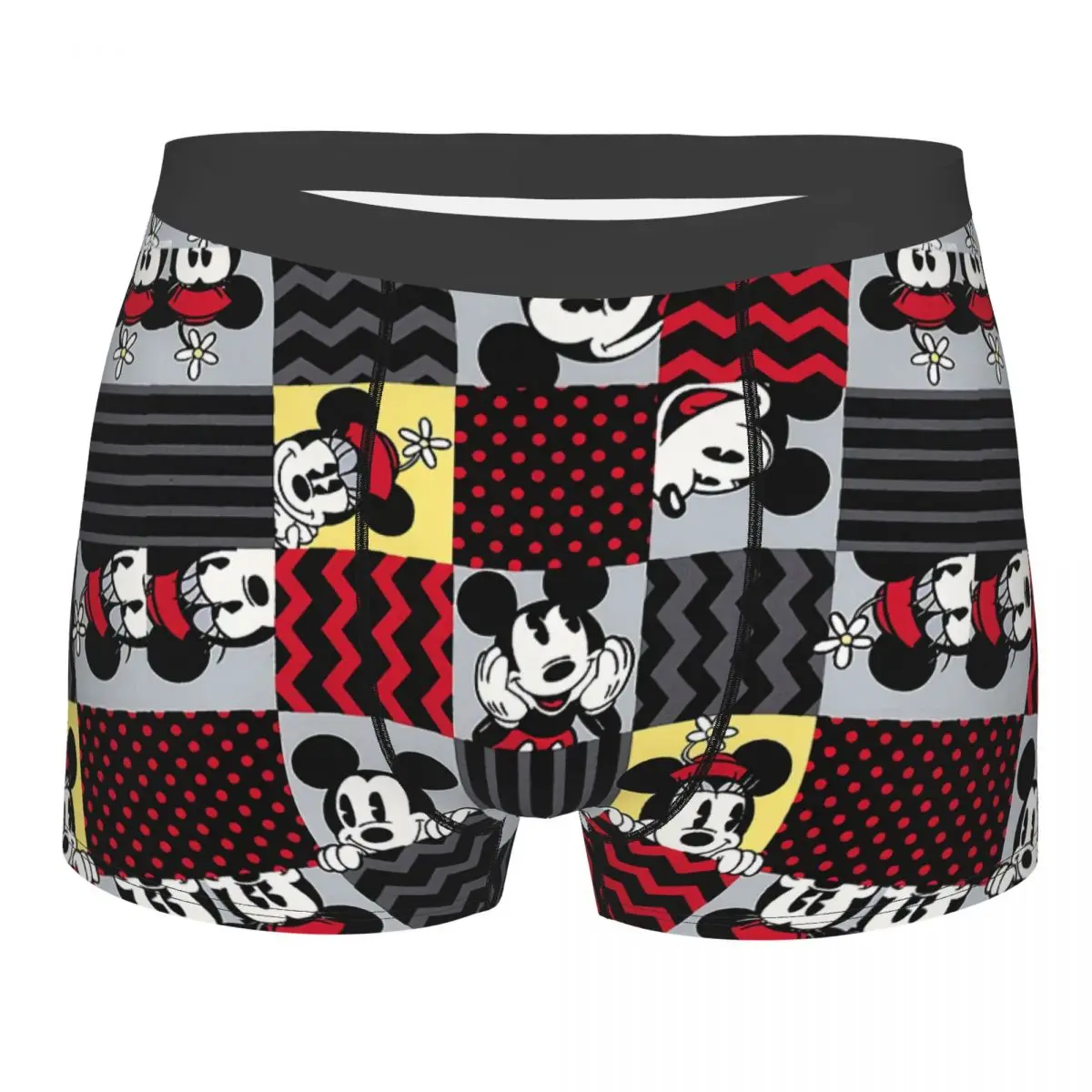 Custom Mickey Mouse Cartoon Collage Boxer Shorts For Homme 3D Printed Underwear Panties Briefs Stretch Underpants