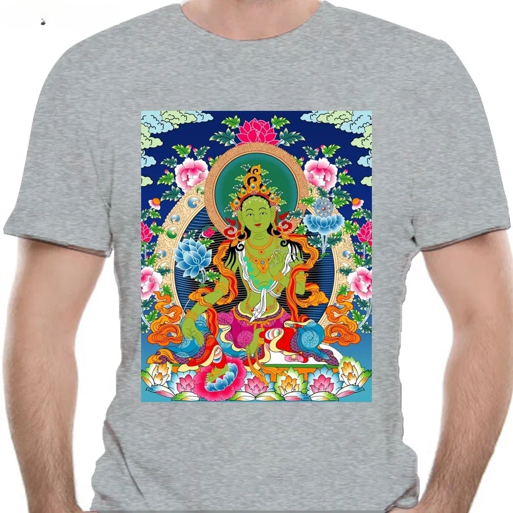 Green Tara Shirt R1 Tshirt Buddha Yoga Meditation Zen Buddhist Occult Witchcraft male brand teeshirt men summer cotton t shirt