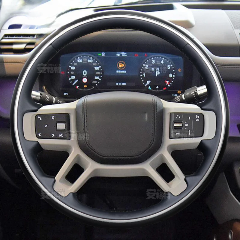 Suitable for Land Rover Defender Smart Carbon Fiber Flat Leather Piano Lacquer Steering Wheel Modification