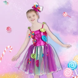 Princess Candy Dress Sweet Fancy Lollipop Dress Up Children's Birthday Carnival Party Princess Dress Purim Girls Party Dress