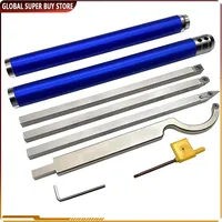 6 in 1 Carbide Tip Wood Lathe Turning Tool set Interchangeable Aluminum Alloy Handle with 4pcs Carbide Blade For Woodturning