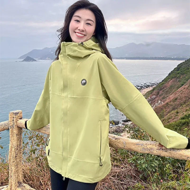 GOLDEN CAMEL Hiking Jackets Women Waterproof Hard Shell Single-layer Jacket for Men Windproof Windbreakers Mountaineering Cloth