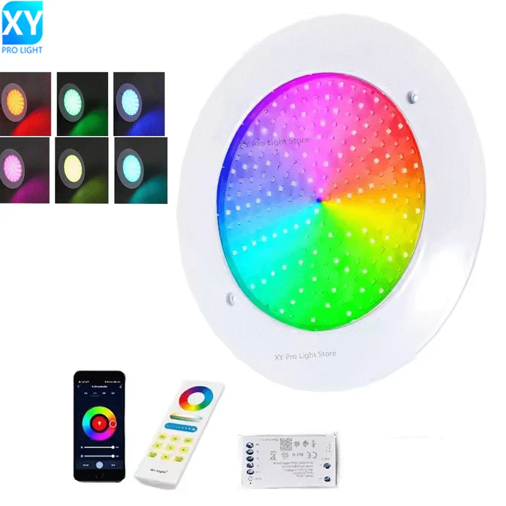 

Светодиодный светильник для бассейна, 35 Вт, RGB, подводная настенная подвеска без открытия, 40 Вт, IP68, наружное ландшафтное освещение, приложение, дистанционное управление
