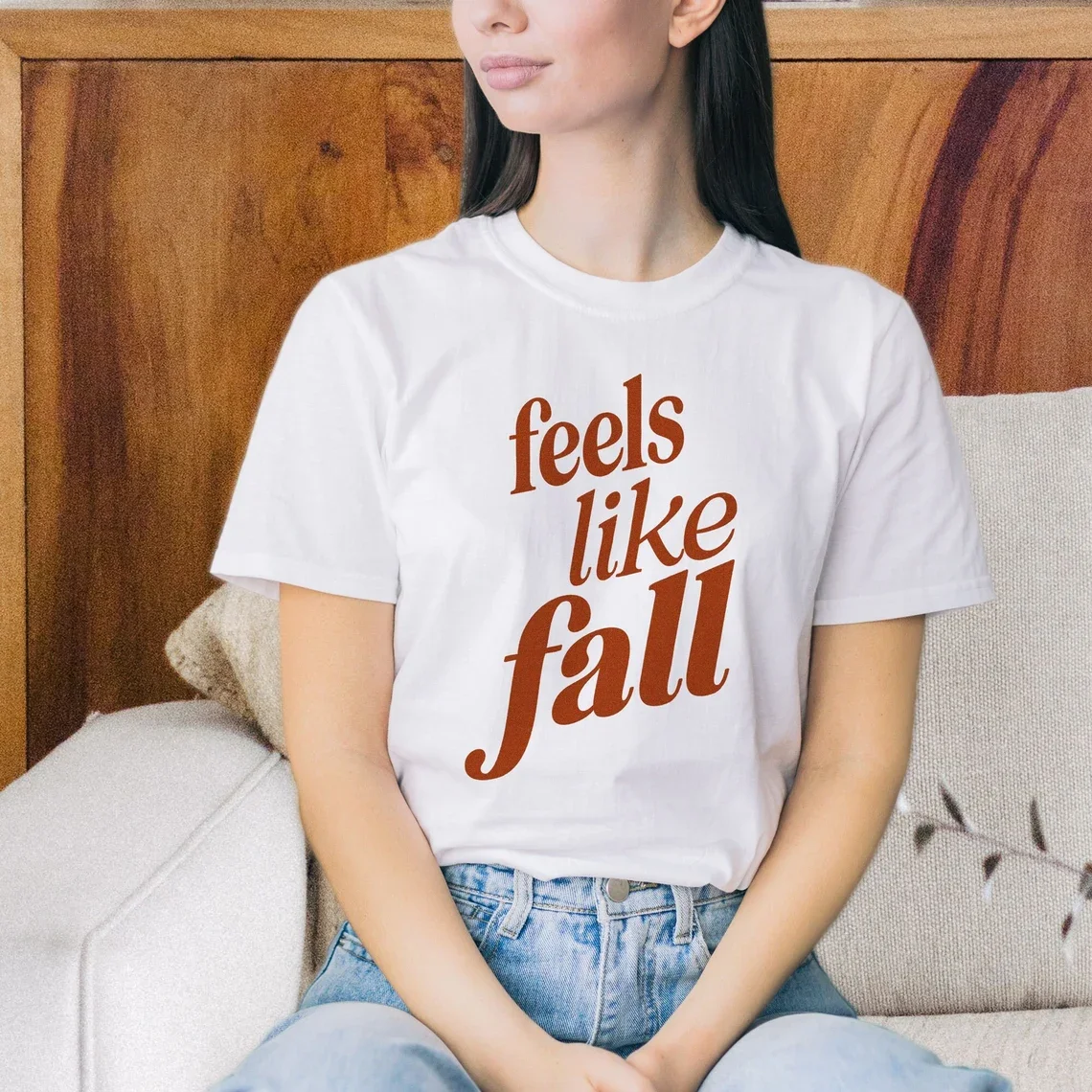 Sugarbaby Feels Like Fall Vintage Tee Shirt Aesthetic Fall Cotton T-shirt Cute 90's Style Fall t shirts Falls Vibe Tumblr Tee