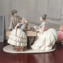 Figurki elegancki ceramiczny z ogona hiszpania Lladro, porcelanowe marionetki grające ozdoby na fortepianie, wystawa biurkowa hal