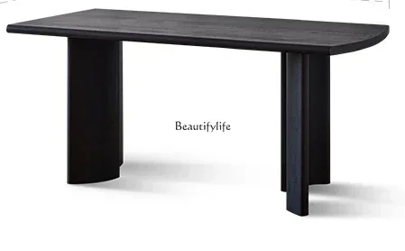 

PJ13Nordic solid wood dining table rectangular retro black designer small apartment wabi sand wind dining table