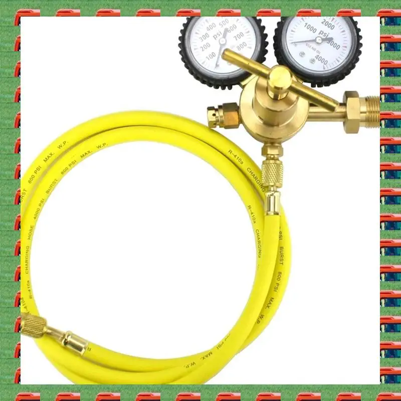 ABMO Nitrogen Regulator With 60In Hose For HVAC Purge, CGA580 Inlet Connection And 1/4In Male Flare Outlet Connection