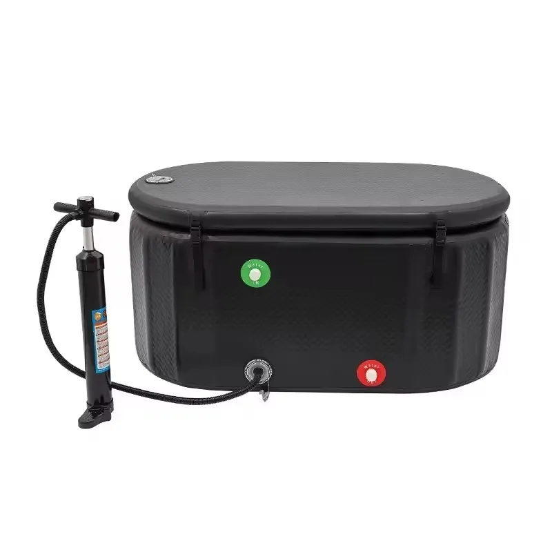 Wholesale Price Inflatable Oval Cold Plunge Portable Ice Bath Barrel Bathtub for Sport Recovery