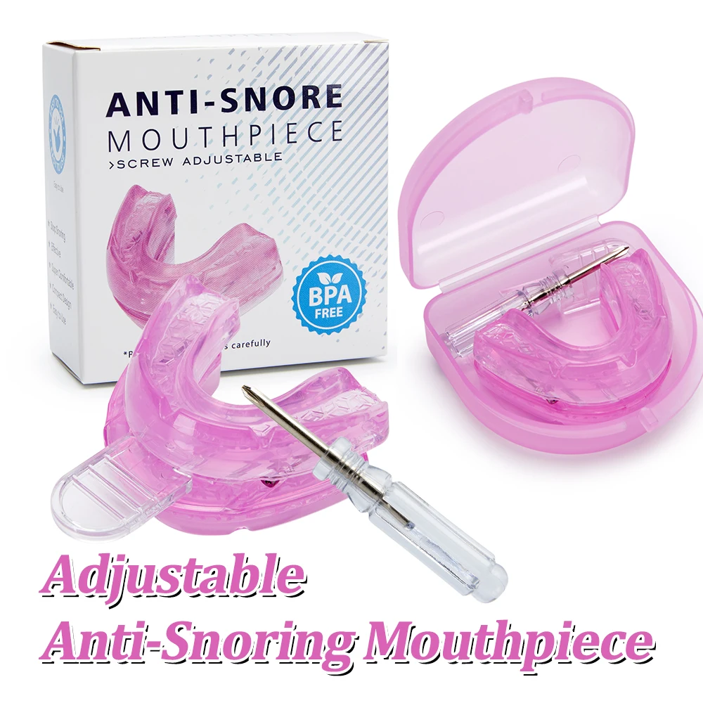 Adjustable Anti-Snoring Mouthpiece Device Night Time Teeth Mouthguard & Sleeping Bite Guard for Bruxism & Stop Snoring