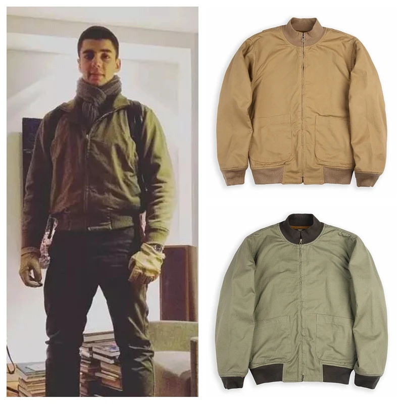 

Vintage T Jaet Men's Military Workwear Pure Color Stand Collar Coat Thiened Cotton Long Sve Winter Coat