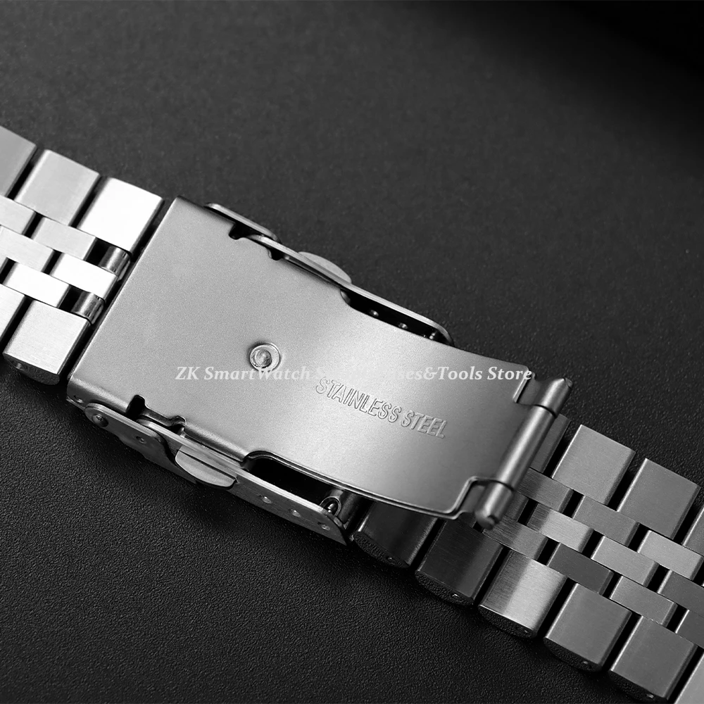 Solid Stainless Steel Watch Bracelet for Jubilee for Seiko SKX007/009 Silver Metal Watch Band 18mm 20mm 22mm Folding Clasp Strap