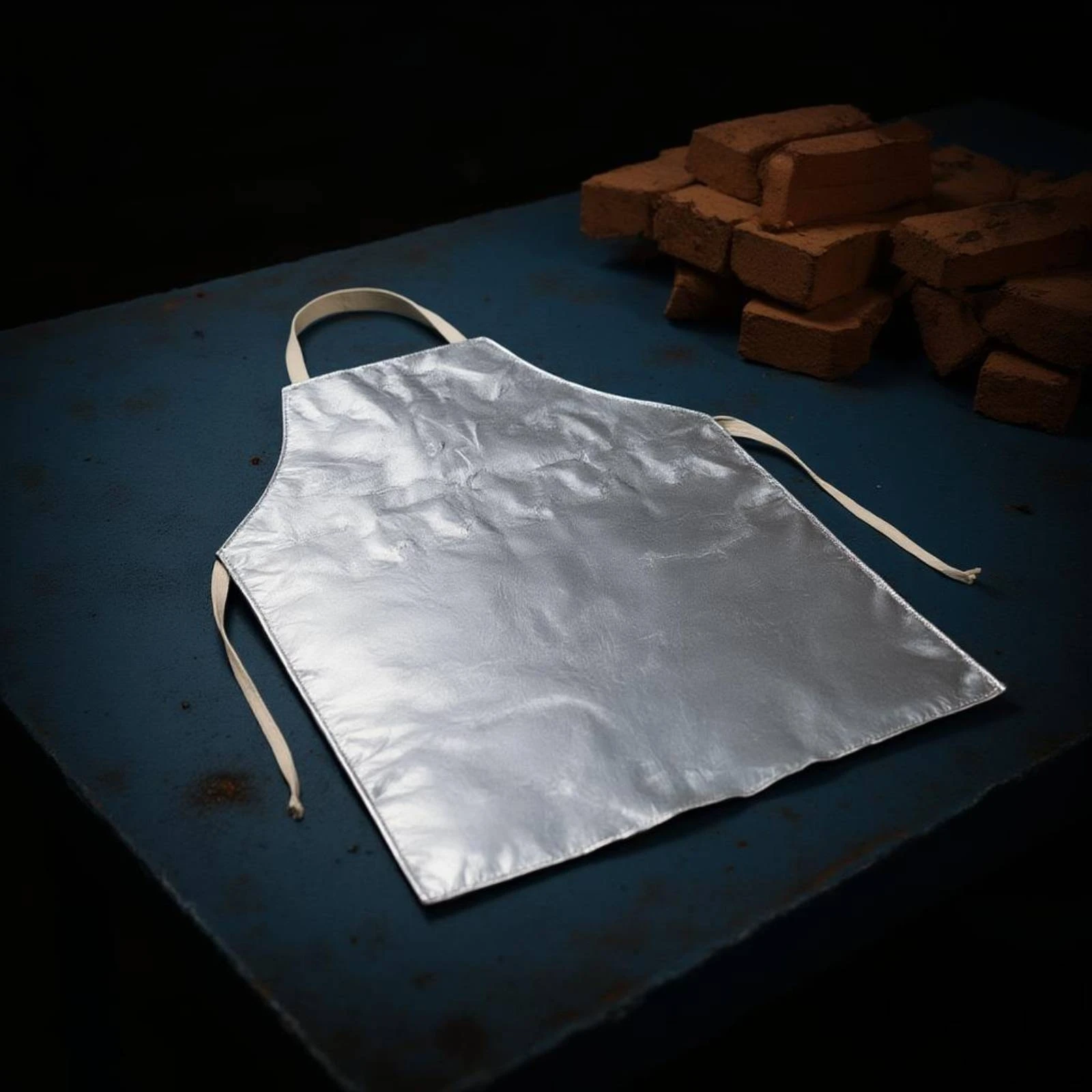 Heat-Resistant Apron Shiny Finish Fireproof Apron Safety Gear Heavy Duty Easy to Clean