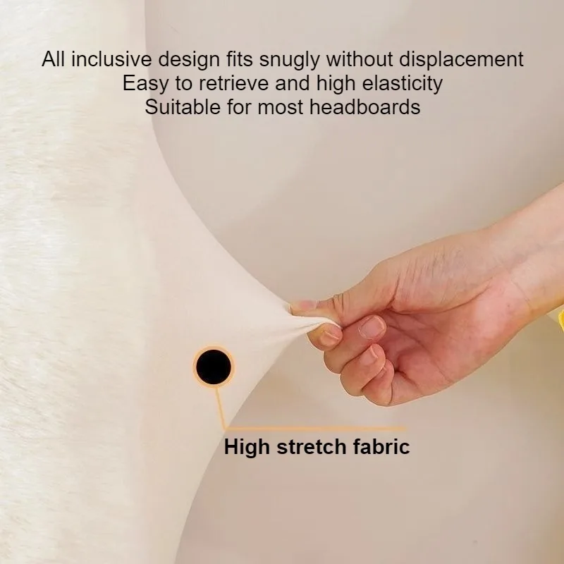High Grade Solid Color Plush Headboard Cover Luxury Soft Thick Dust Proof Bed Head Cover All-inclusive Bedside Protector Covers