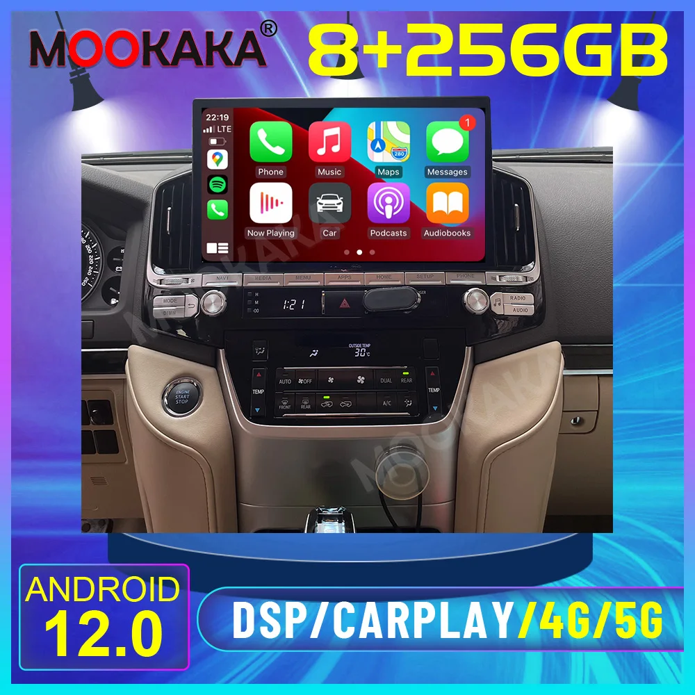 Auto Stereo 13.3-inch Android 12 6+128G For Toyota Land Cruiser LC200 2016-2021 Car GPS Navigation Muletimedia Players Radio  4G