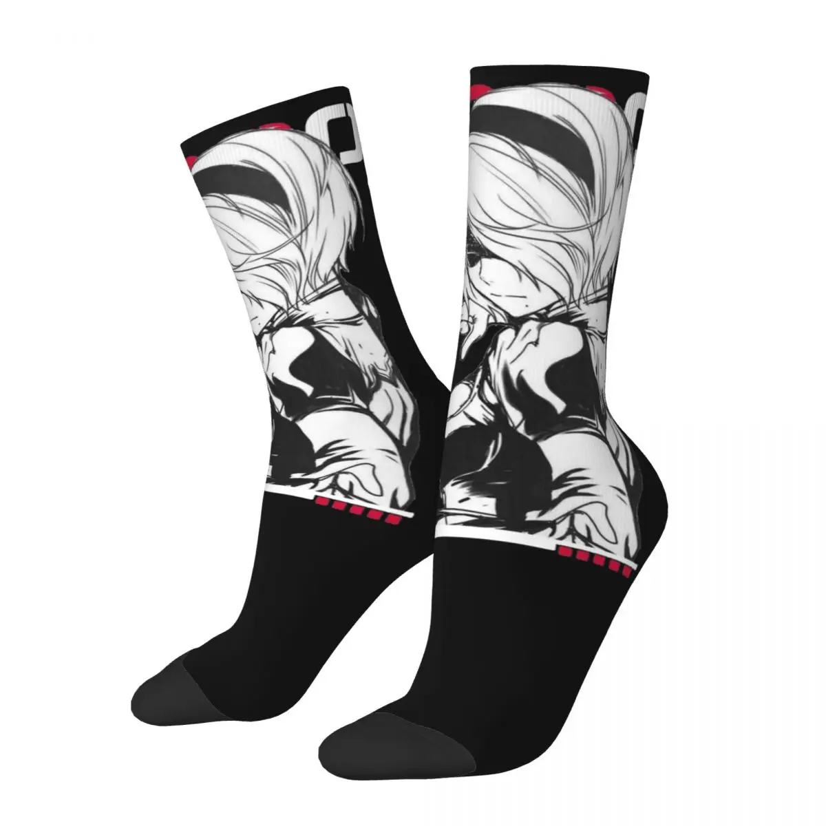 Harajuku Women's Socks NieR Automata 2B Cool Product Soft Game Skateboard Stockings All Season