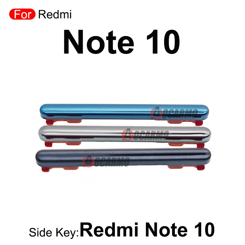 1 قطعة أسود/أزرق حجم الطاقة أزرار الجانب مفتاح استبدال أجزاء ل Redmi ملاحظة 11S 5 جرام Redmi 10 نوت 10 11Pro + زائد