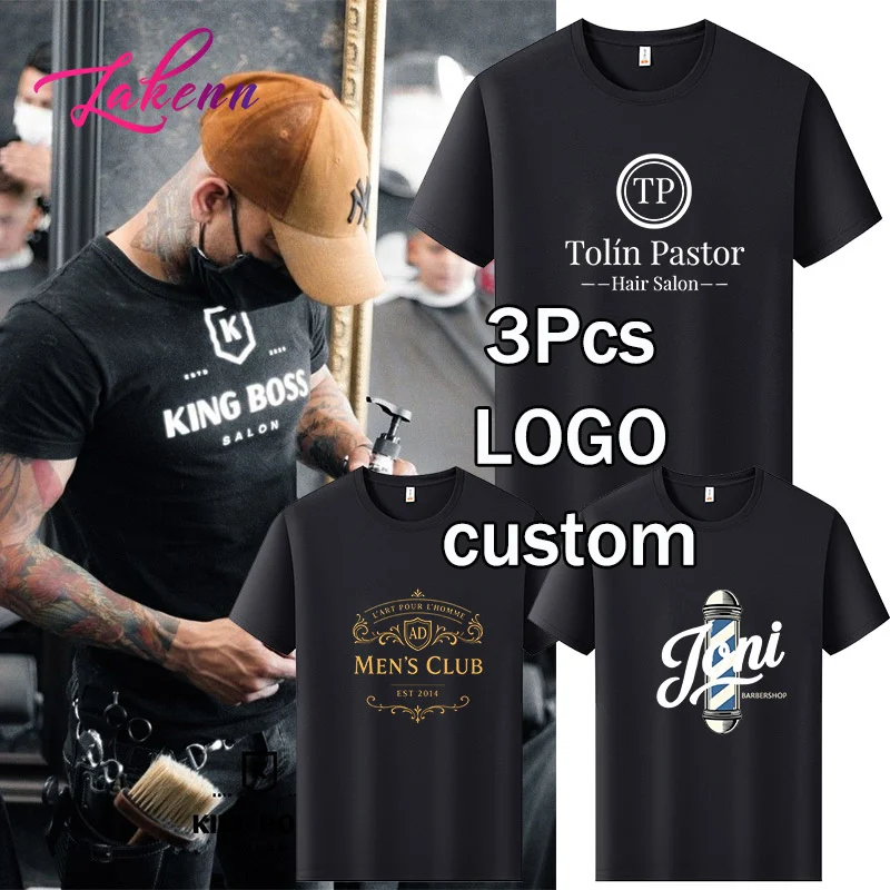 Custom T Shirt Your Design Logo Top Men Women T-Shirt 3Pcs Print Customizd Tshirts Dry Shirt For Salon Home Team Wear