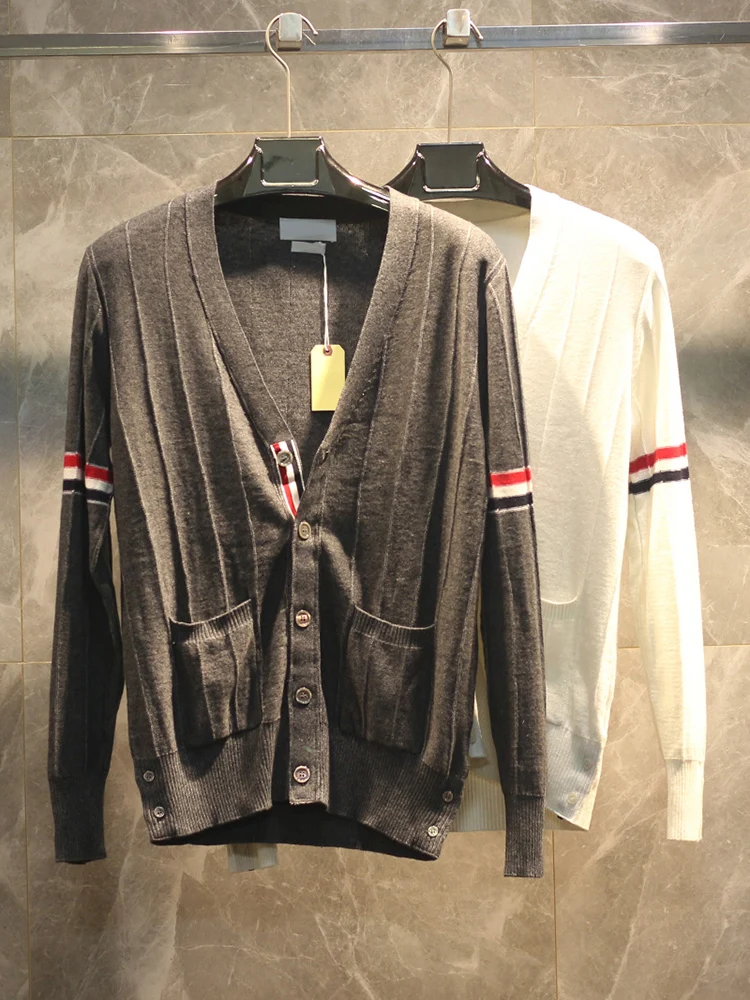 

Элитный вязаный шерстяной кардиган унисекс с длинными рукавами для весны-осени 2026, модный городской стиль