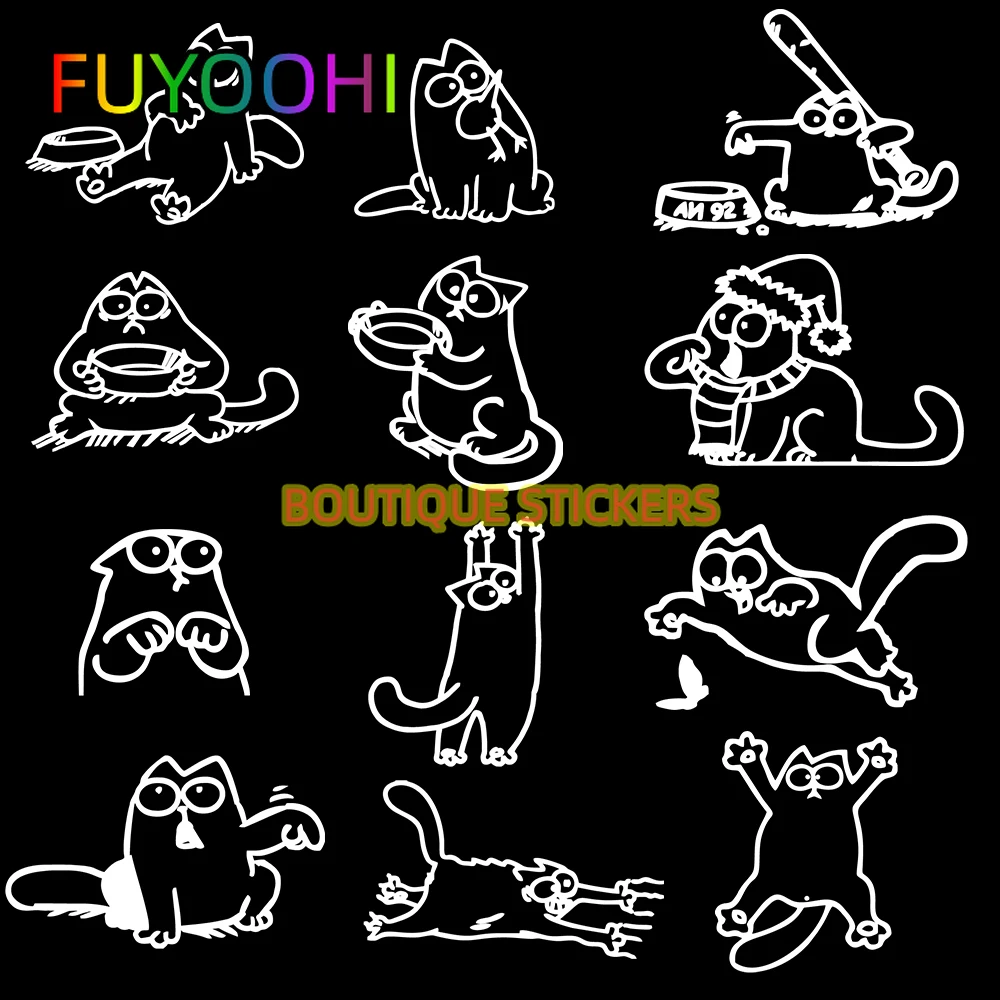 

FUYOOHI Funny Stickers Exterior Accessories White Beauty Kitty Auto Sticker for Window Car Body Decal Motorcycle Decorations