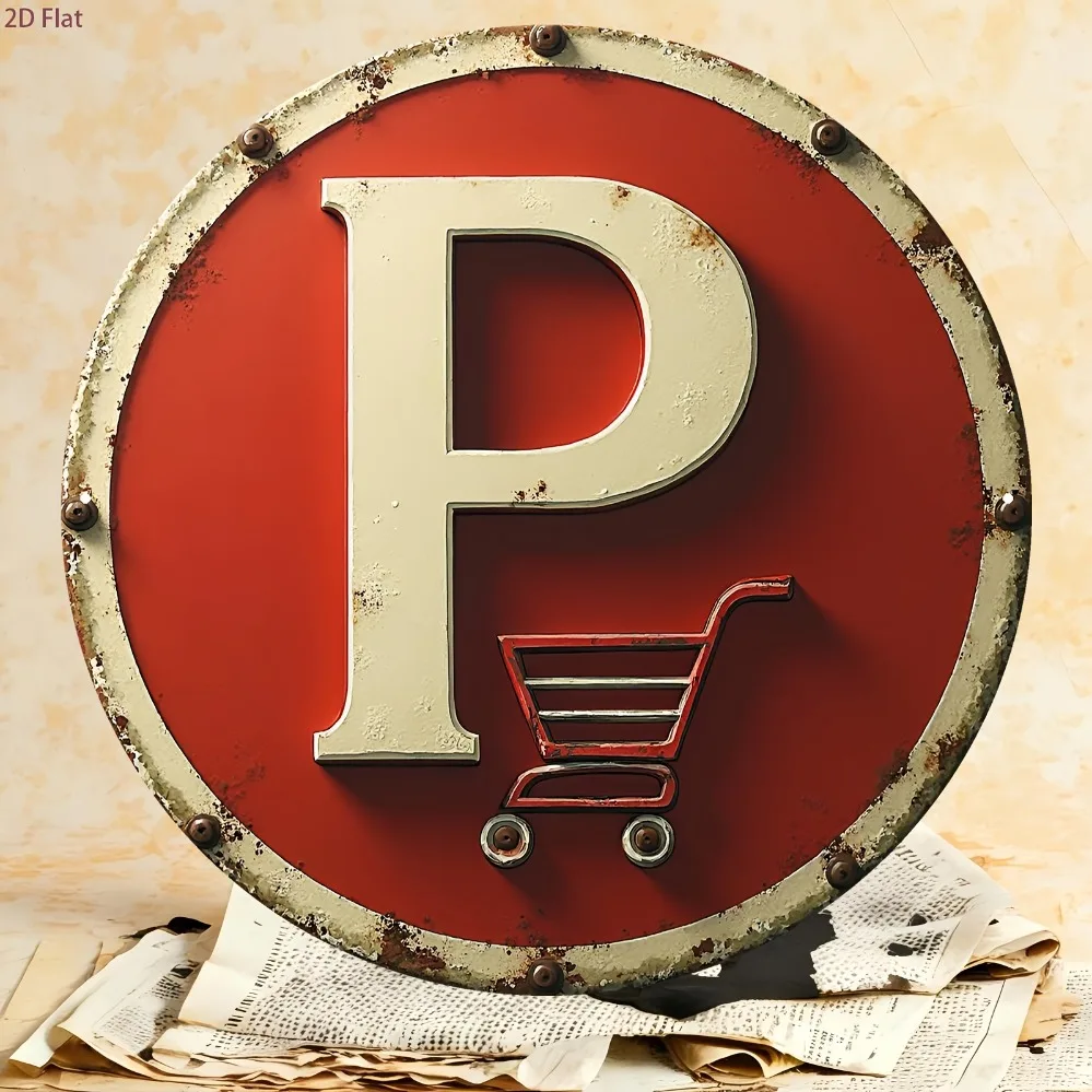 2D Metal Sign, 8