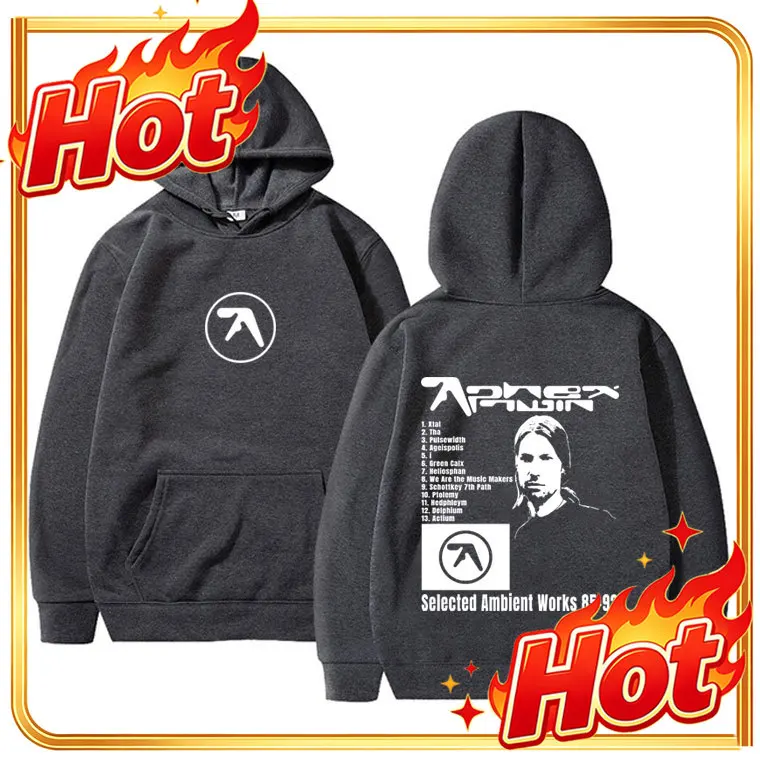 Sudadera con capucha gráfica de Aphex Twin Selected Ambient Works 85 92, para hombre y mujer, de estilo vintage, de corte amplio, para uso casual, con forro polar.
