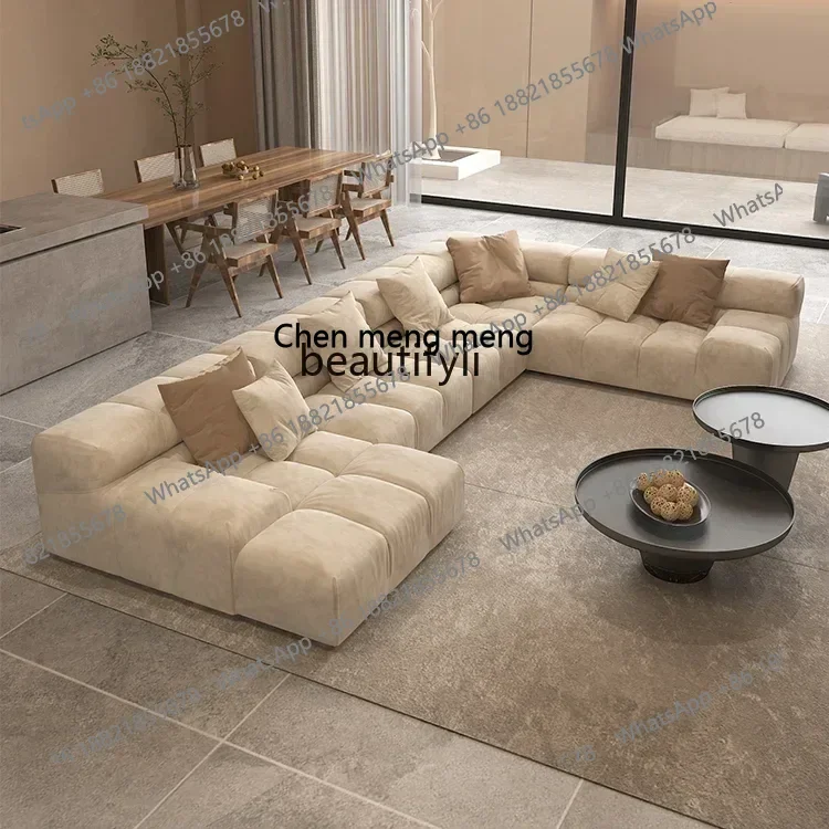 z183   Italian designer combination sofa minimalist module concubine corner tofu block living room large flat fabric sofa