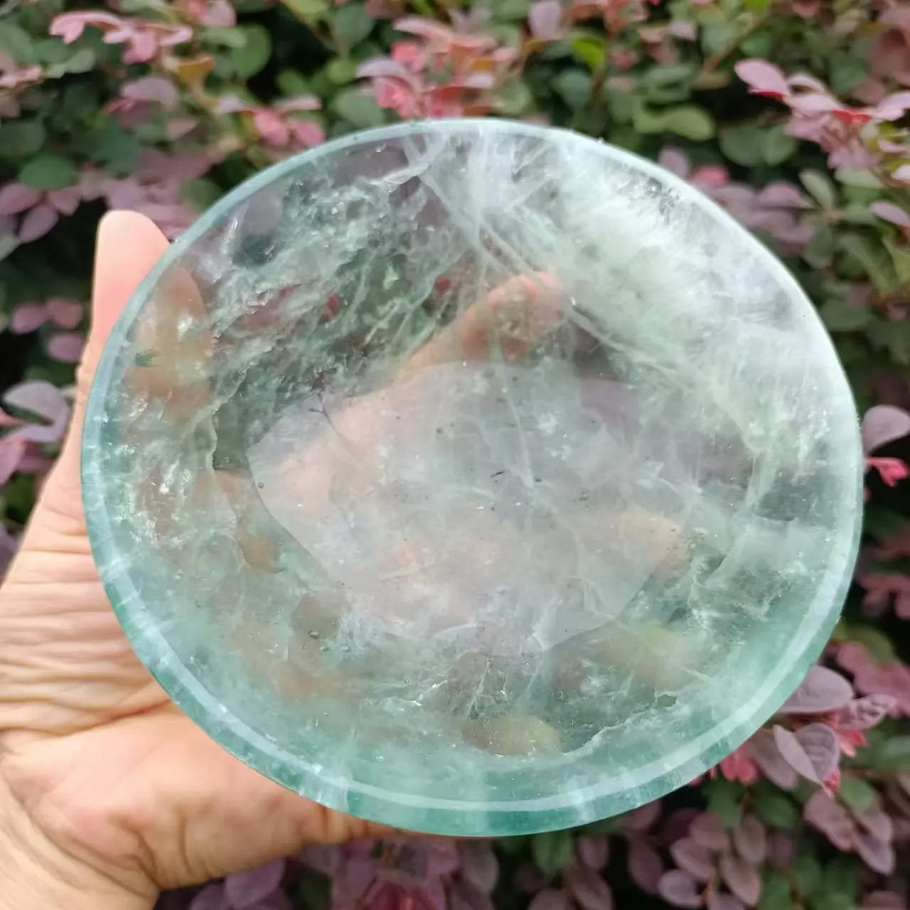 8-13cm Natural Green Fluorite Bowl, Quartz Crystal Ore, Hand Carved Bowl,Mineral Reiki Healing Stone,Degaussing Bowl